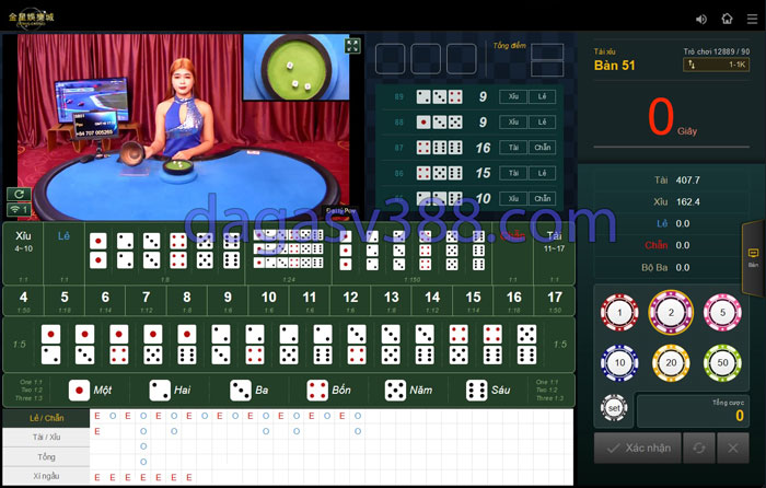 Chơi Tài Xỉu KUBET Venus Casino